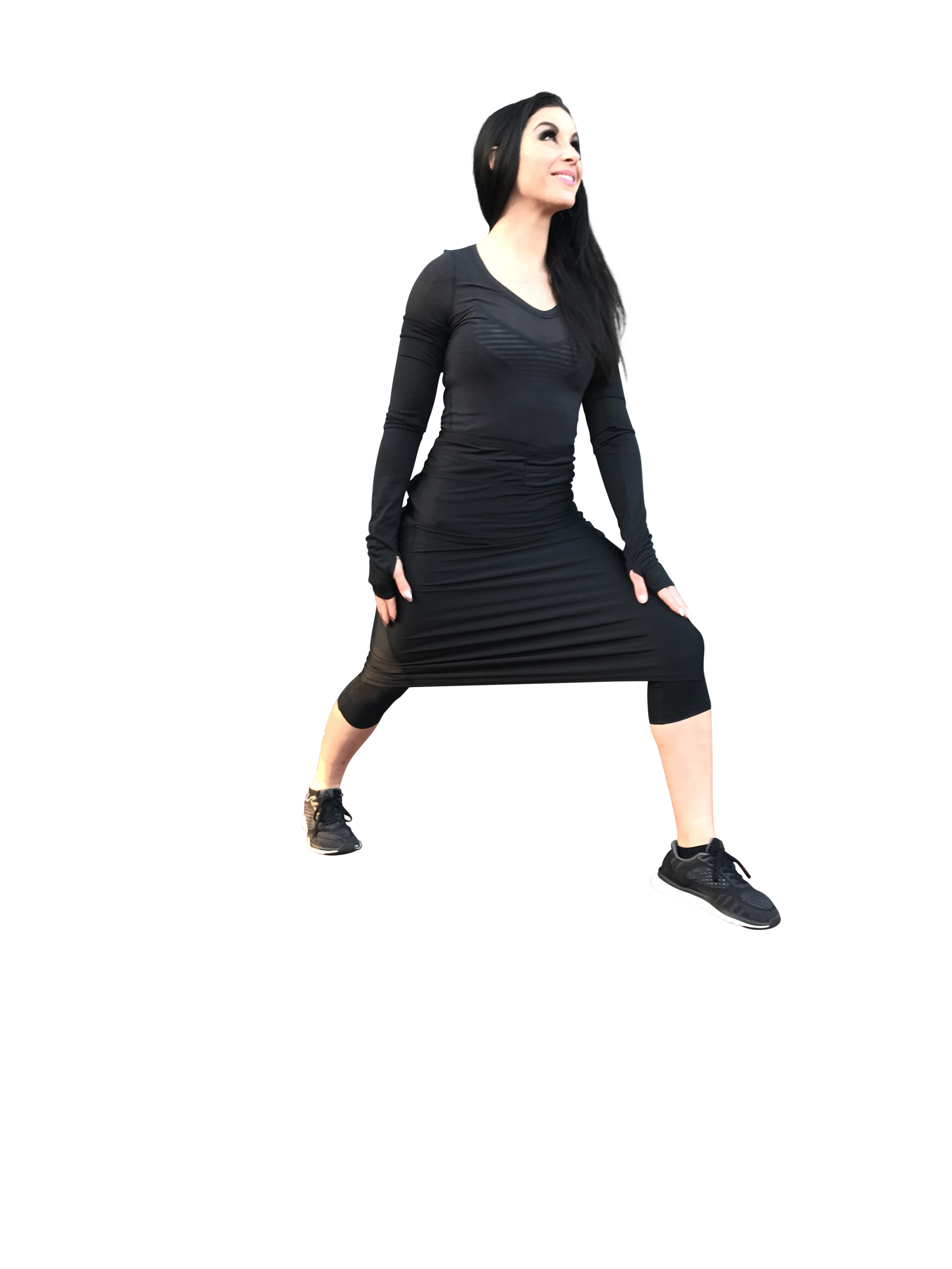 Knee-Length Athletic Performance Skirt (Black) XL Knee-Length Athletic Performance Skirt (Black) XL