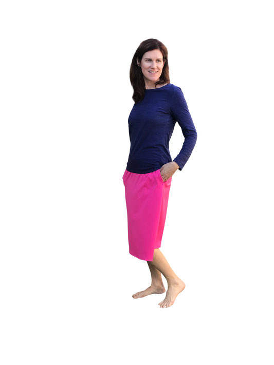 mid length athletic skirt pink