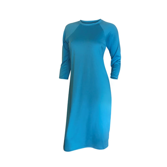 modest, long swim dress full cover (turquoise)