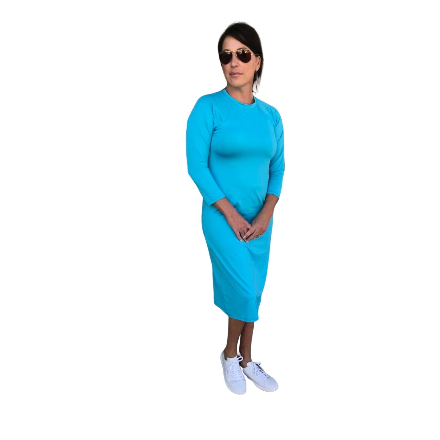 Modest, Long Swim Dress Full Cover (Turquoise)
