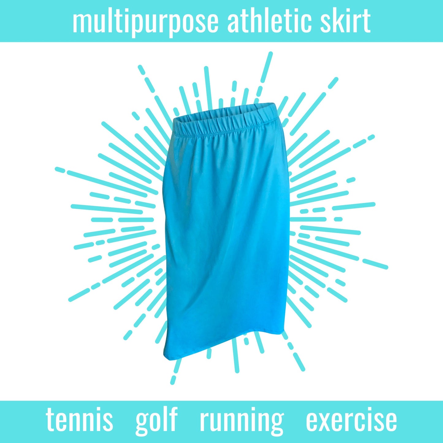 Modest Exercise Skirt Swim Skirt Running Skirt Turquois Golf Skirt Tennis Skirt Workout Clothes, Tzniut,  Long skirt SIZE MEDIUM