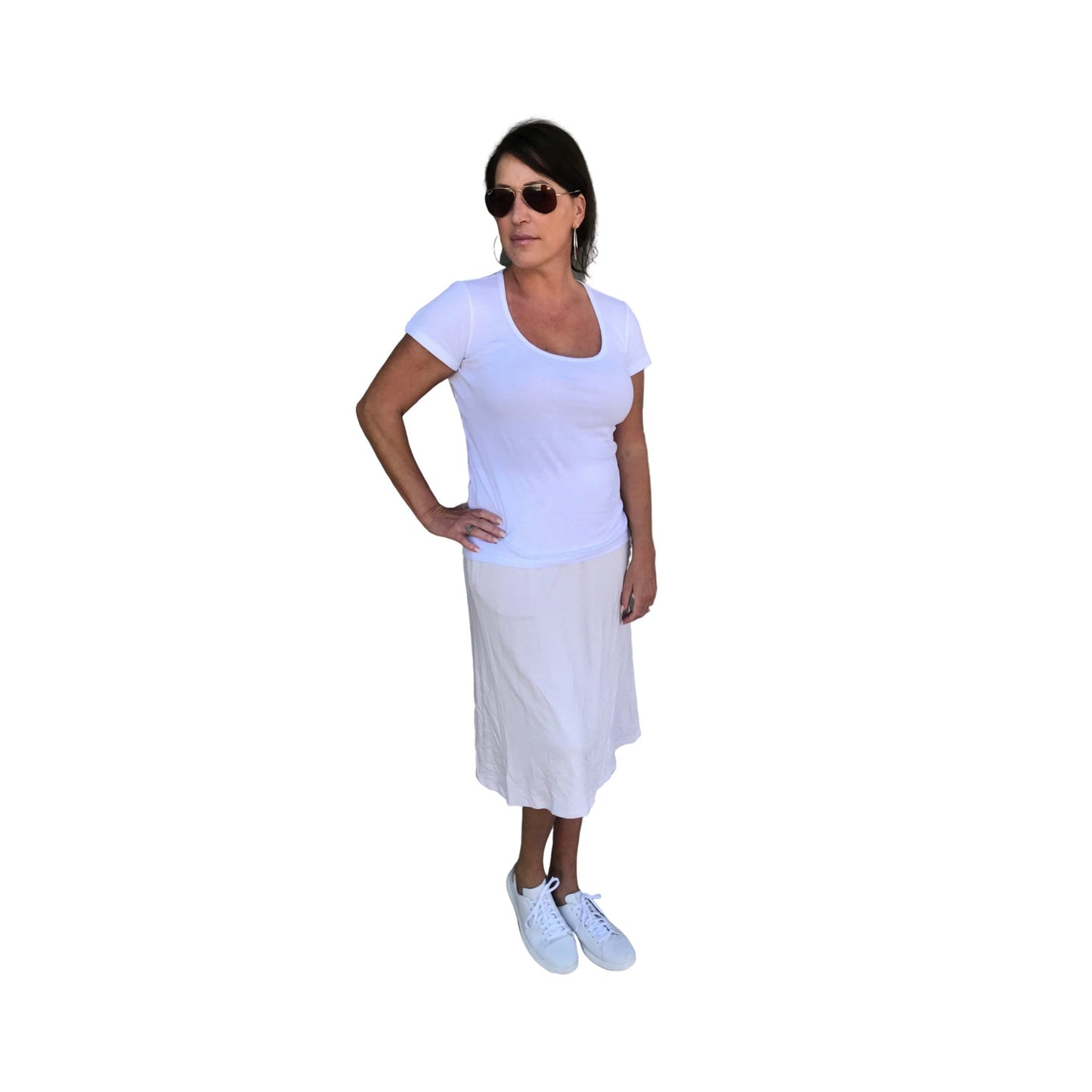 Ultra Luxurious Activewear Athleisure Skirt Modest Travel Clothing Cream Color Non-See Through Modal Cotton Thick Golf Skirt Sun Protection