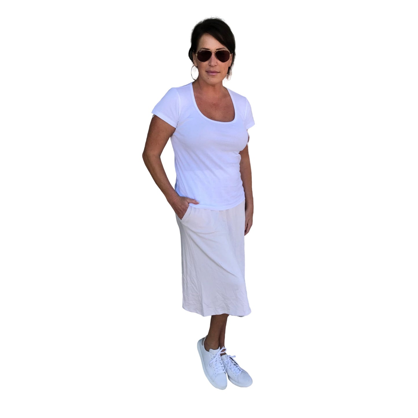 Ultra Luxurious Activewear Athleisure Skirt Modest Travel Clothing Cream Color Non-See Through Modal Cotton Thick Golf Skirt Sun Protection
