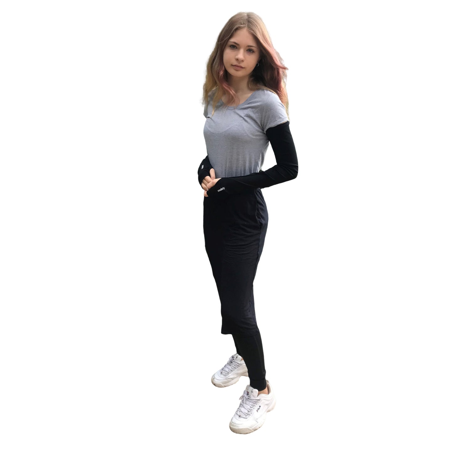 Full Cover Arm Sleeves with Thumb Holes (Black)