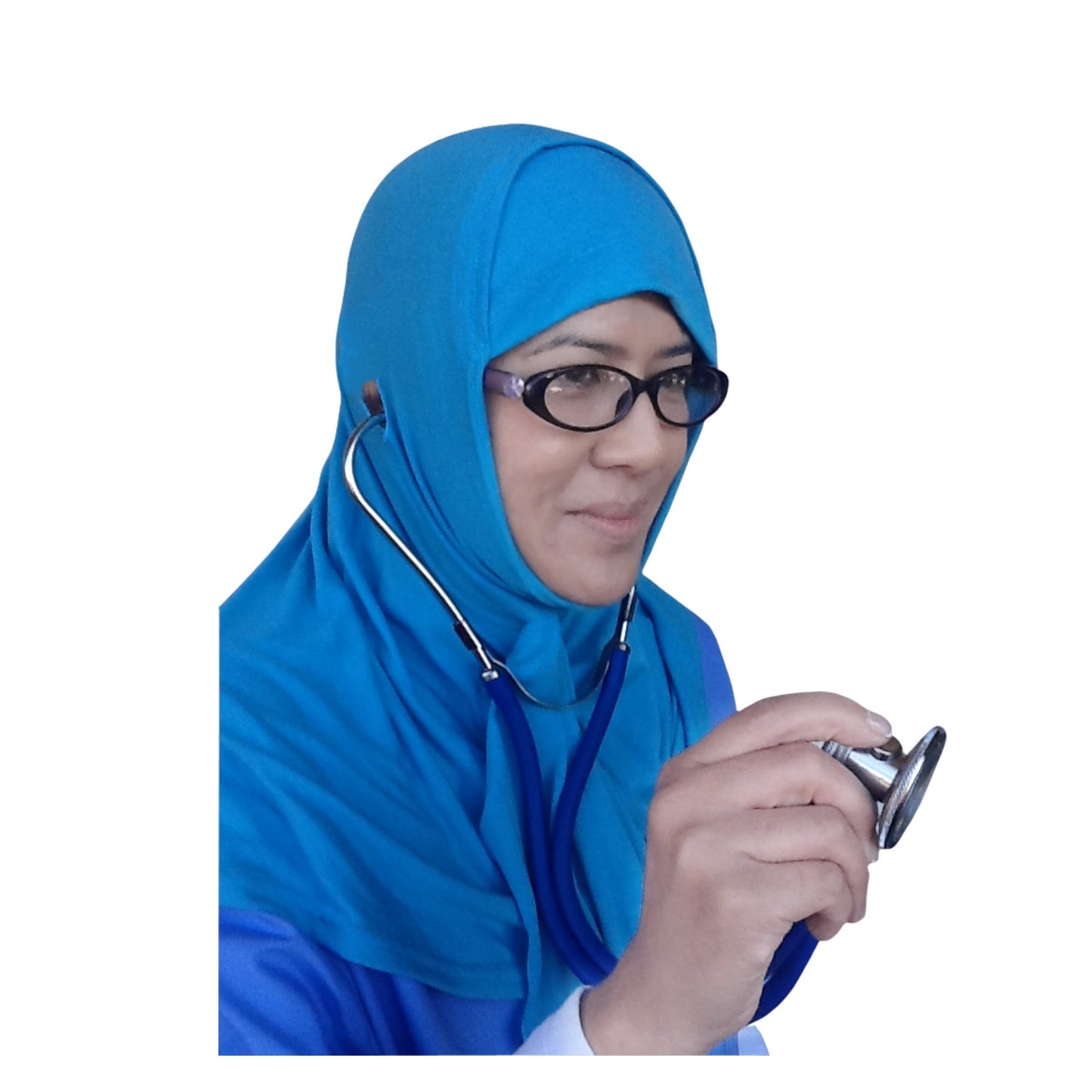 Innovative Hijab for the Digital Era Sports Hijab Athletic Hijab Medical Hijab Al Ameera Al Amira Style Blue
