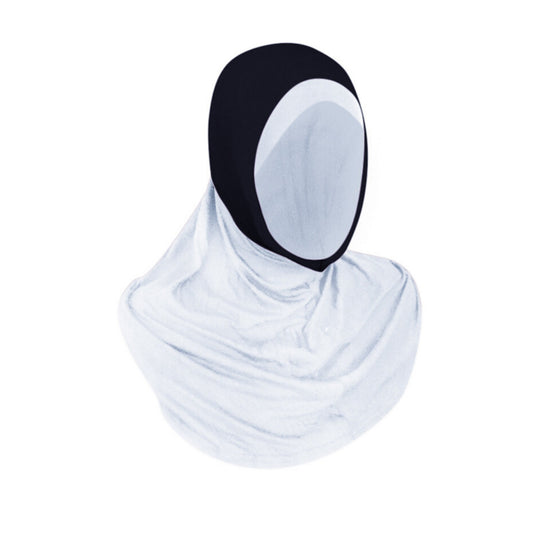 Innovative Hijab for the Digital Era Sports Hijab Athletic Hijab Medical Hijab Al Amira Ninja Instant Hijab White and Black