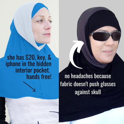 Innovative Hijab for the Digital Era Sports Hijab Athletic Hijab Medical Hijab Al Amira Ninja Instant Hijab White and Black