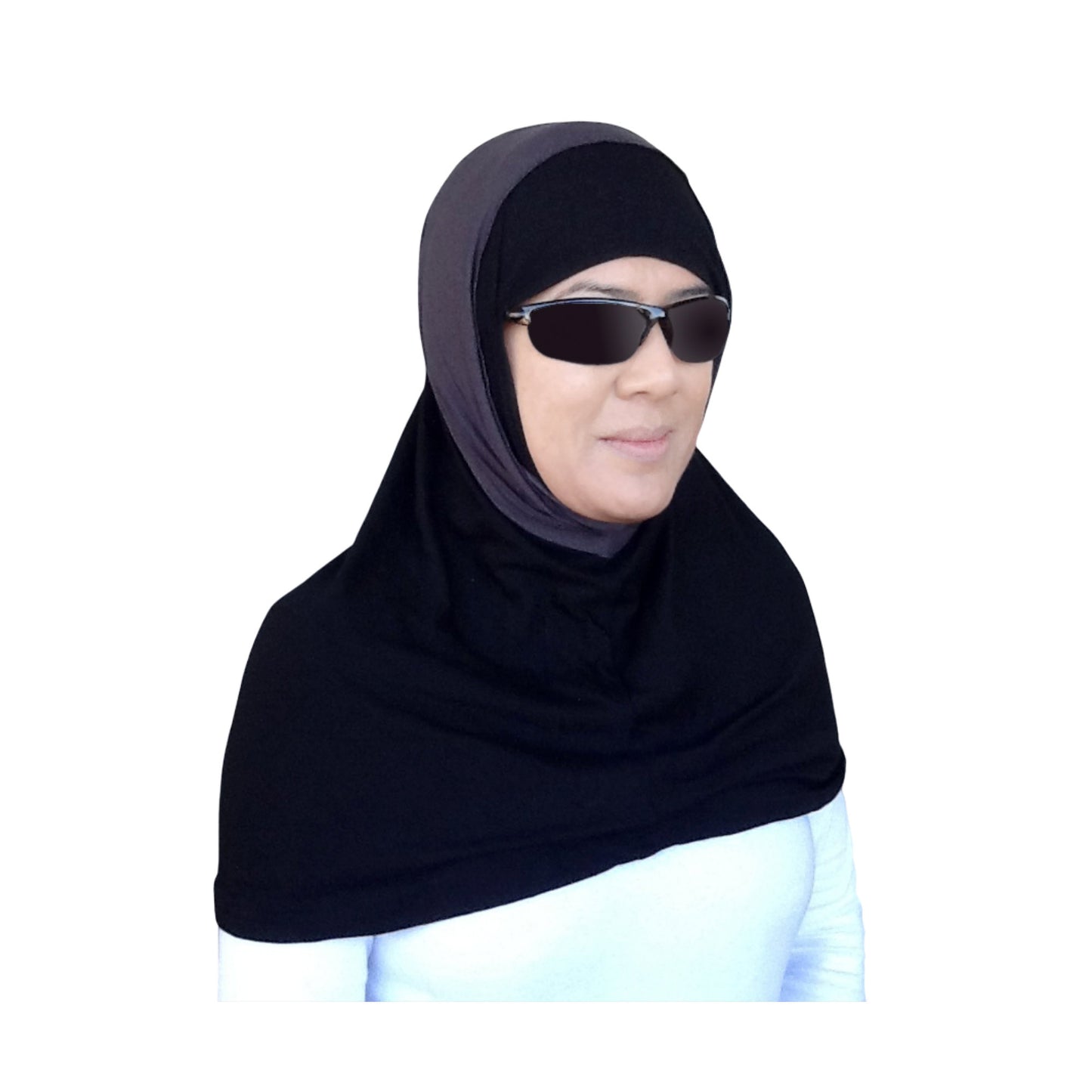 High Tech Performance Hijab (Black with Grey)