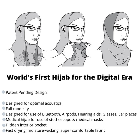 Hijab for Bluetooth, Hijab for Face Masks, Hijab for Airpods, Hijab for Hearing Aids, Hijab for Glasses, Exercise Hijab, Sports Hijab