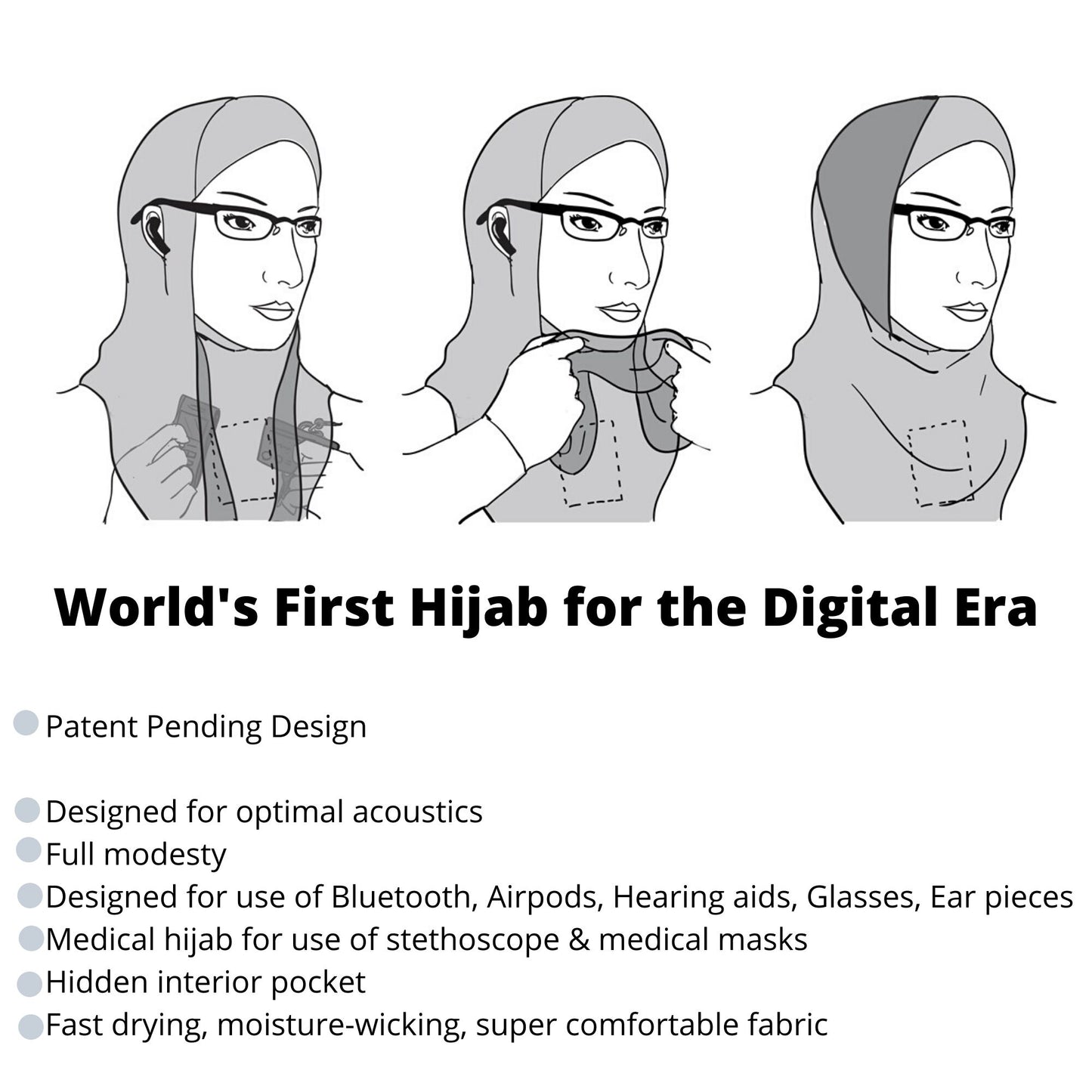 Hijab for Digital Era Medical Hijab No Migraine Hijab No Pins Hijab Exercise Hijab Sports Hijab Maroon with Black Al Amira Style Hijab