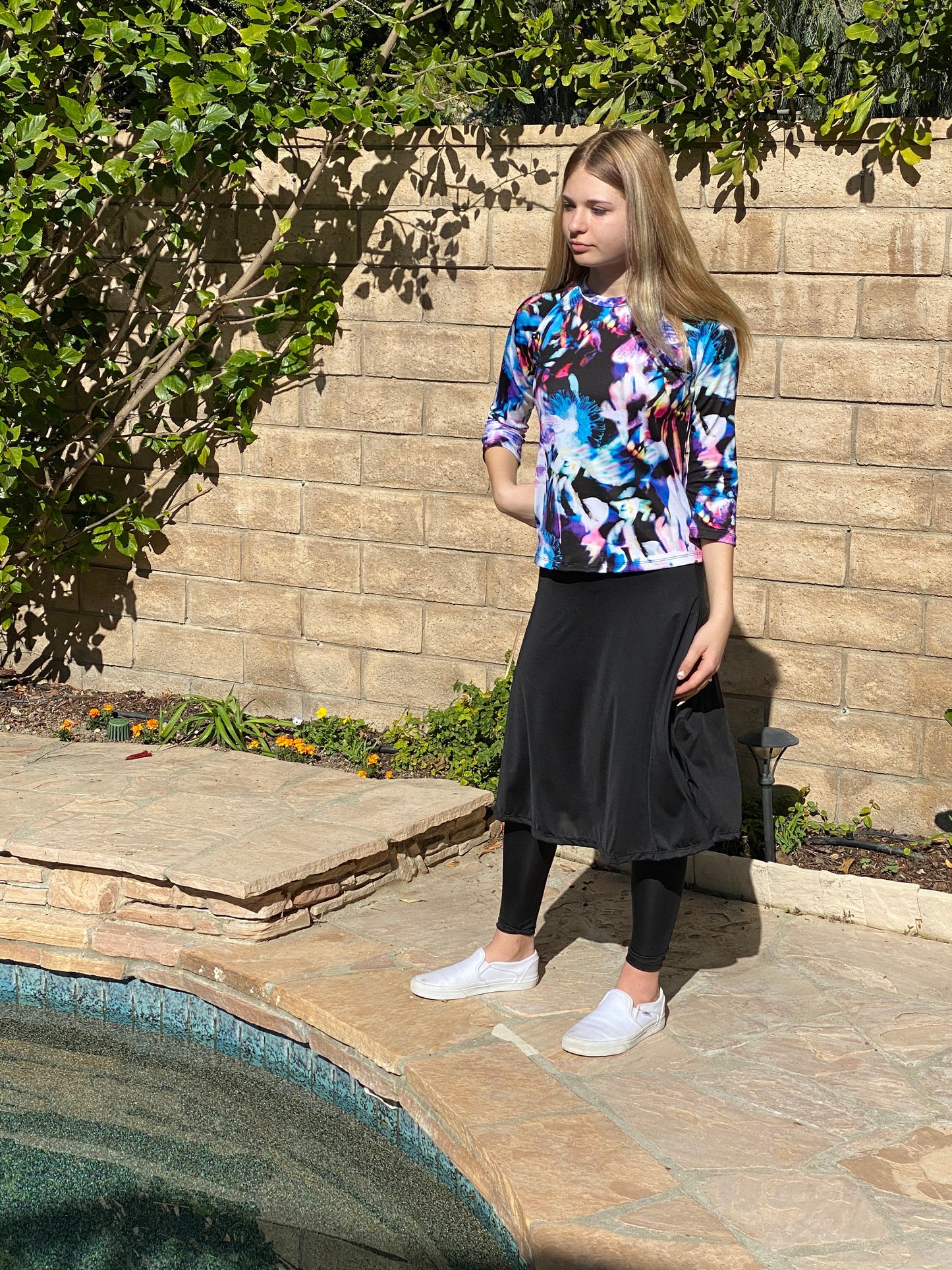 Super Lightweight Extra Long Skirted Leggings Swimwear Modest Swim Skirt with Pockets Muslim Swimwear Burkini, Jewish Swimwear Tznius