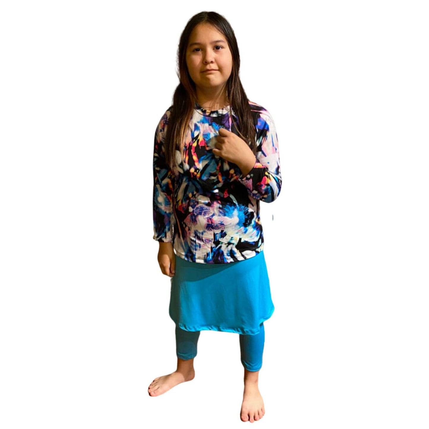 Girls Modest Swimwear swim shirt, swim skirt with leggings, Tznuit Swimsuit, Islamic Girls Burkini, Complete Swim Set, Mix & Match, Sz S-XXL