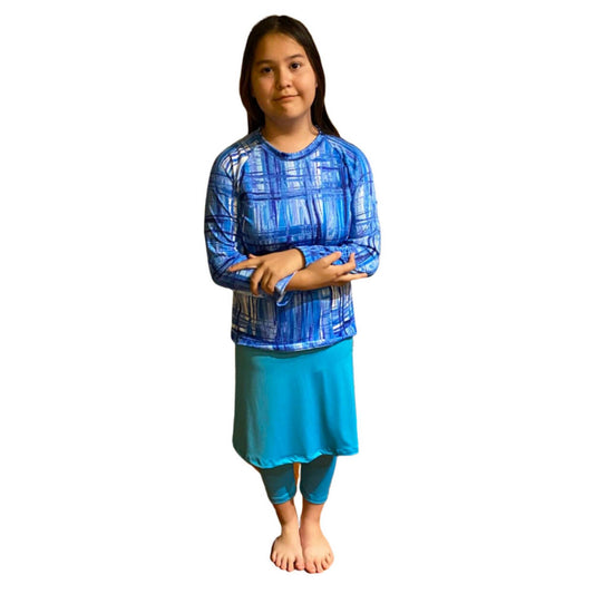 Girls Modest Swimwear swim shirt, swim skirt with leggings, Tznuit Swimsuit, Islamic Girls Burkini, Complete Swim Set, Mix & Match, Sz S-XXL