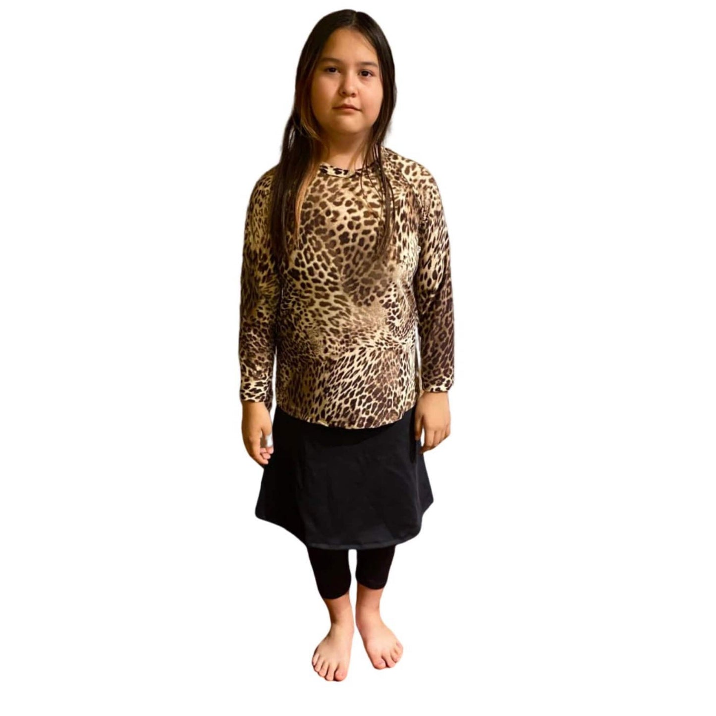 Girls Skirted Leggings, Junior Activewear, Girls School Skirt, Tzniut Skirt, Islamic Girls Burkini, Black Skirt & Leggings, Plus Size Girls