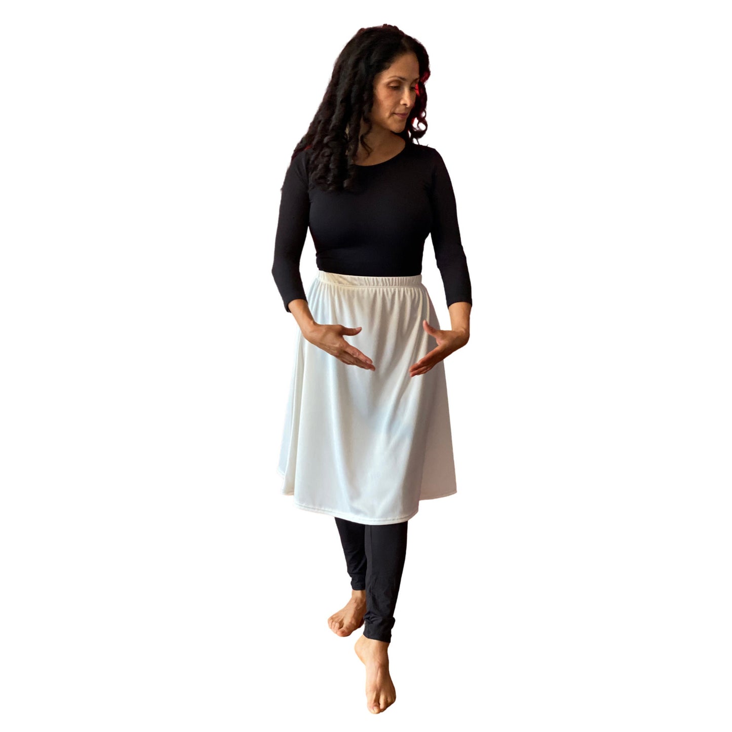 White Athletic Skirt, Ballet Skirt, Dance Skirt, A-Line Skirt, Golf Skirt, Tennis Skirt, Modest Skirt, Figure Skating Skirt