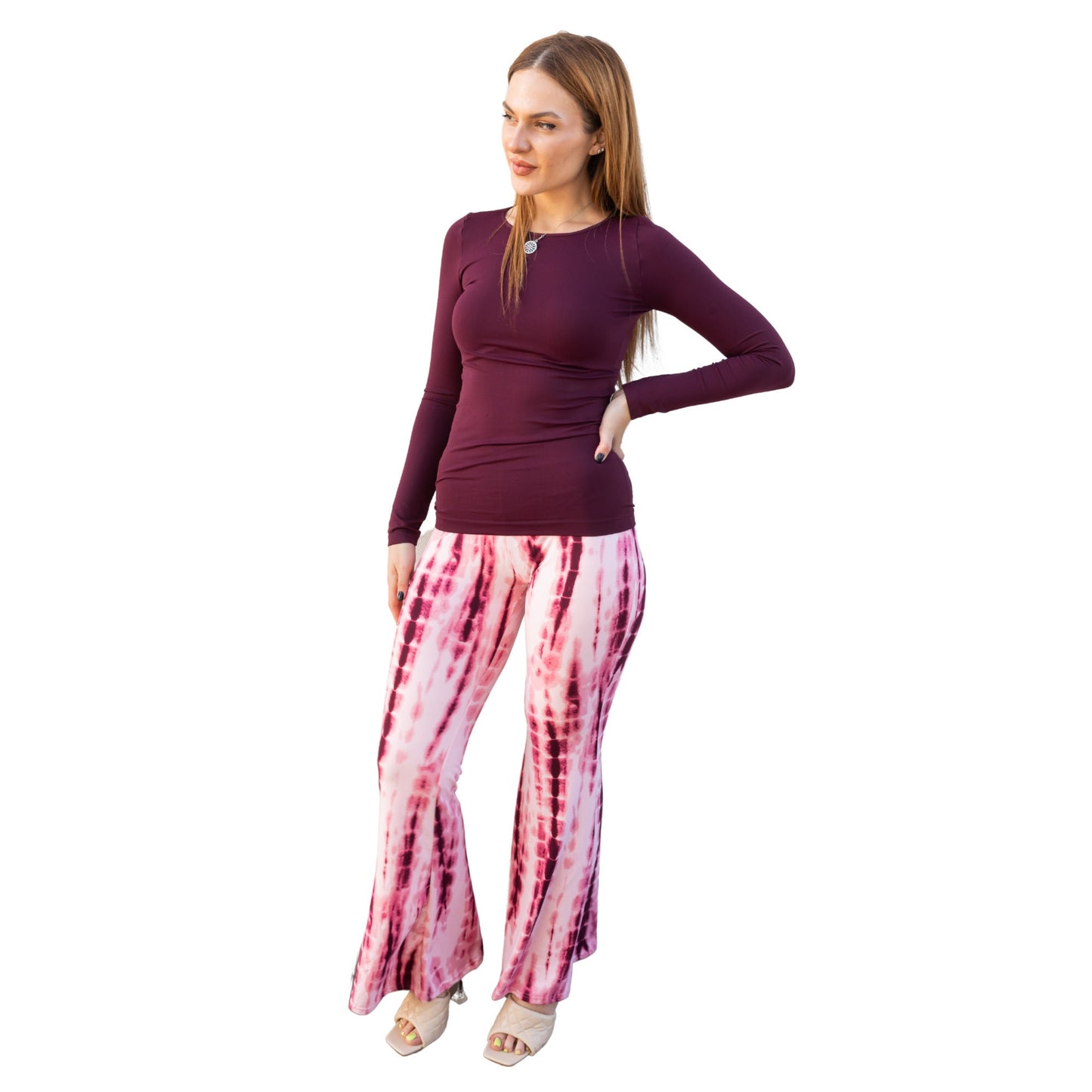 Wide Leg Boot Cut Super Soft Pants. Wine Tie Dye. Flair Pants. Activewear Pants. Flare Pants.