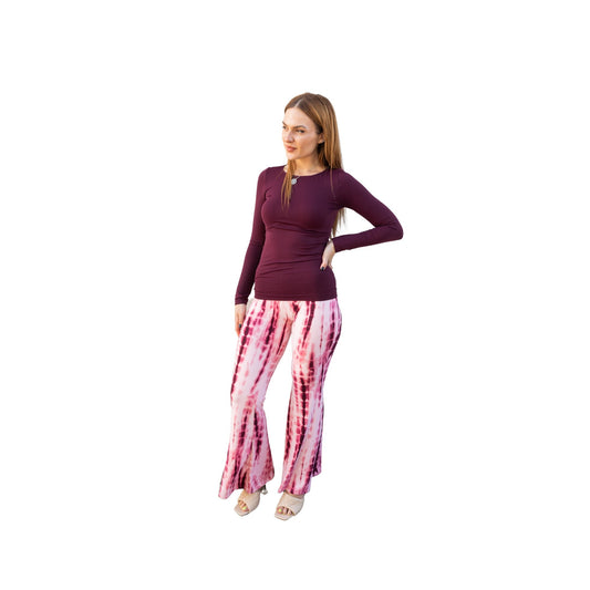 Wide Leg Boot Cut Super Soft Pants. Wine Tie Dye. Flair Pants. Activewear Pants. Flare Pants.