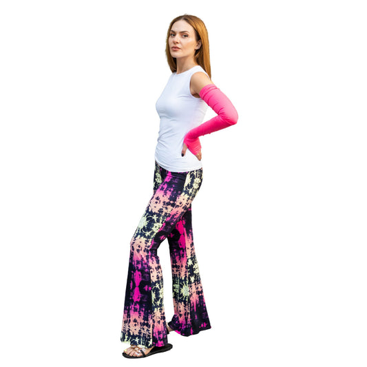 wide leg boot cut super soft pants, tie dye, flair pants