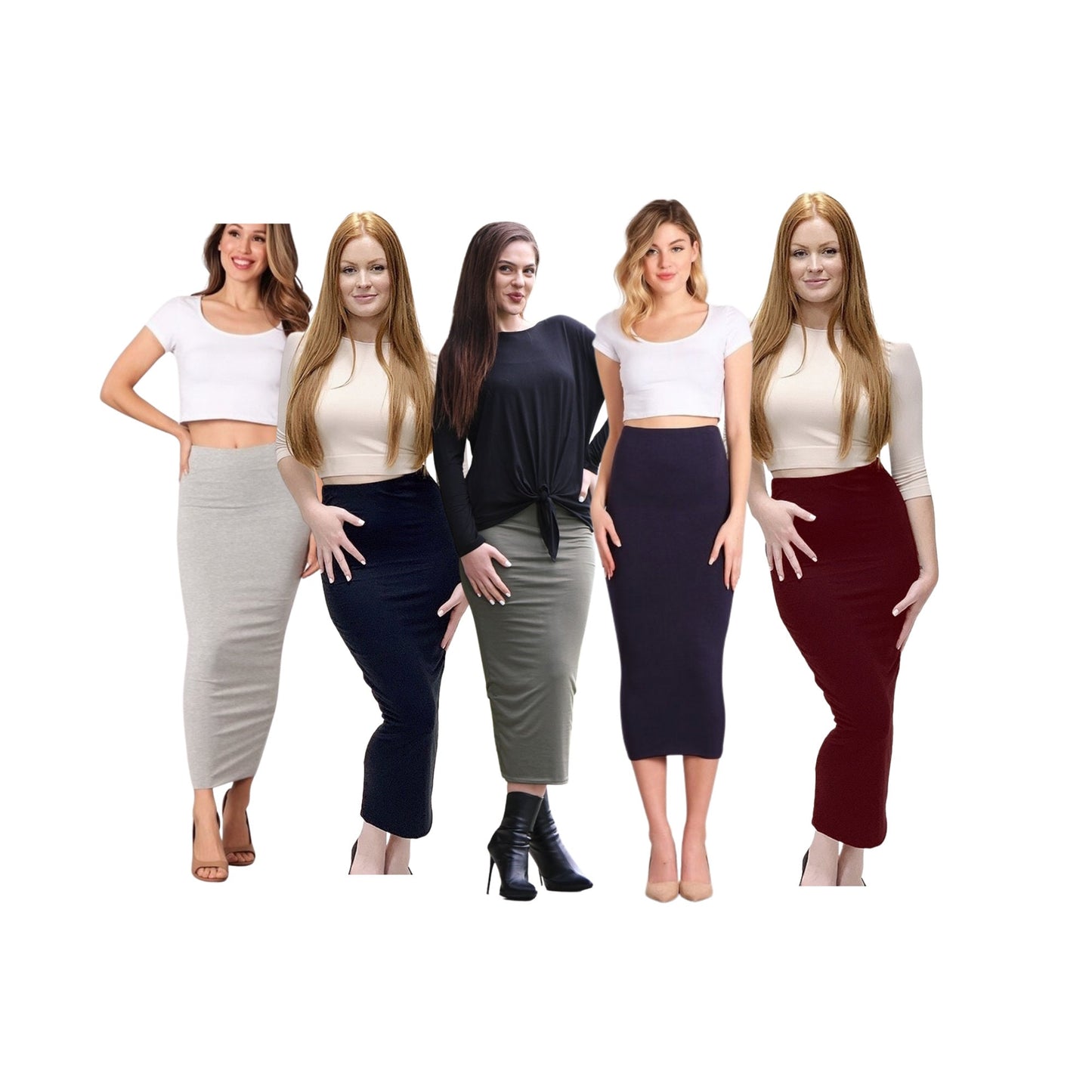 Double Layer No Slit Long Midi Pencil Skirt. Super Sexy Great Silhouette. Olive Green. Not See Thru. Lyrca for Stretch. Great for Modesty