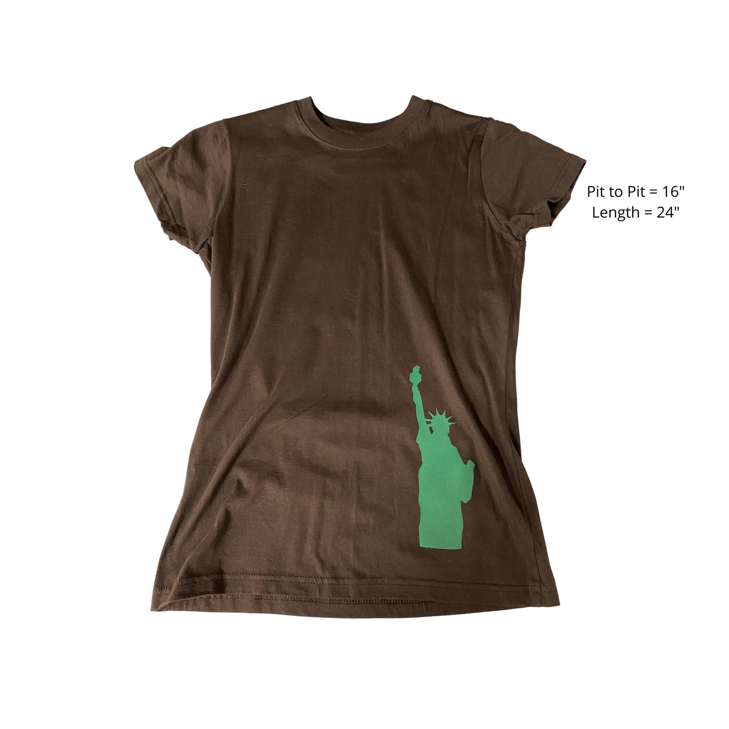 Girls' Tunic Cotton Dress Brown Statue of Liberty NYC New York City Tshirt Dress Tunic One Size