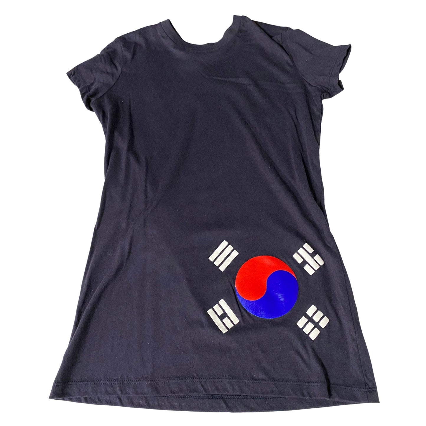 Girls' Tunic Cotton Dress Korean Flag Taegukgi Yin Yang South Korea Tshirt Dress Tunic One Size
