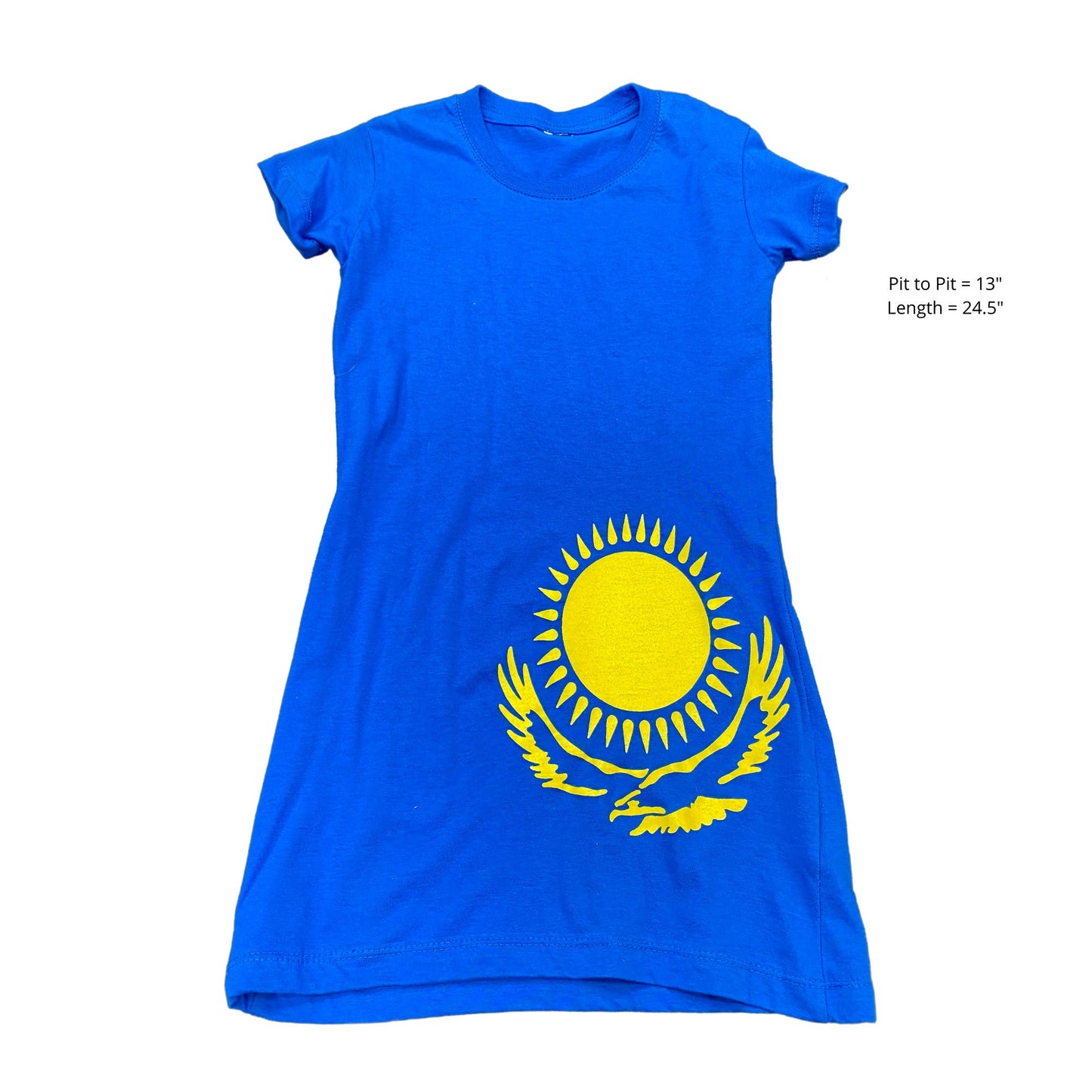 Girls' Tunic Cotton Dress Kazakhstan Flag Kazakh Tshirt Dress Tunic One Size