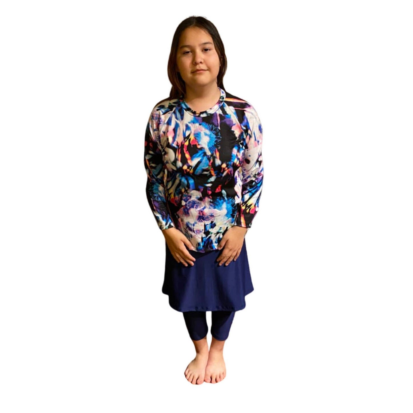 Swim set, Girls Modest Swimwear swim shirt, swim skirt with leggings, Tzniut Swimsuit, Islamic Girls Burkini, Complete Swim Set, Sz S-2X