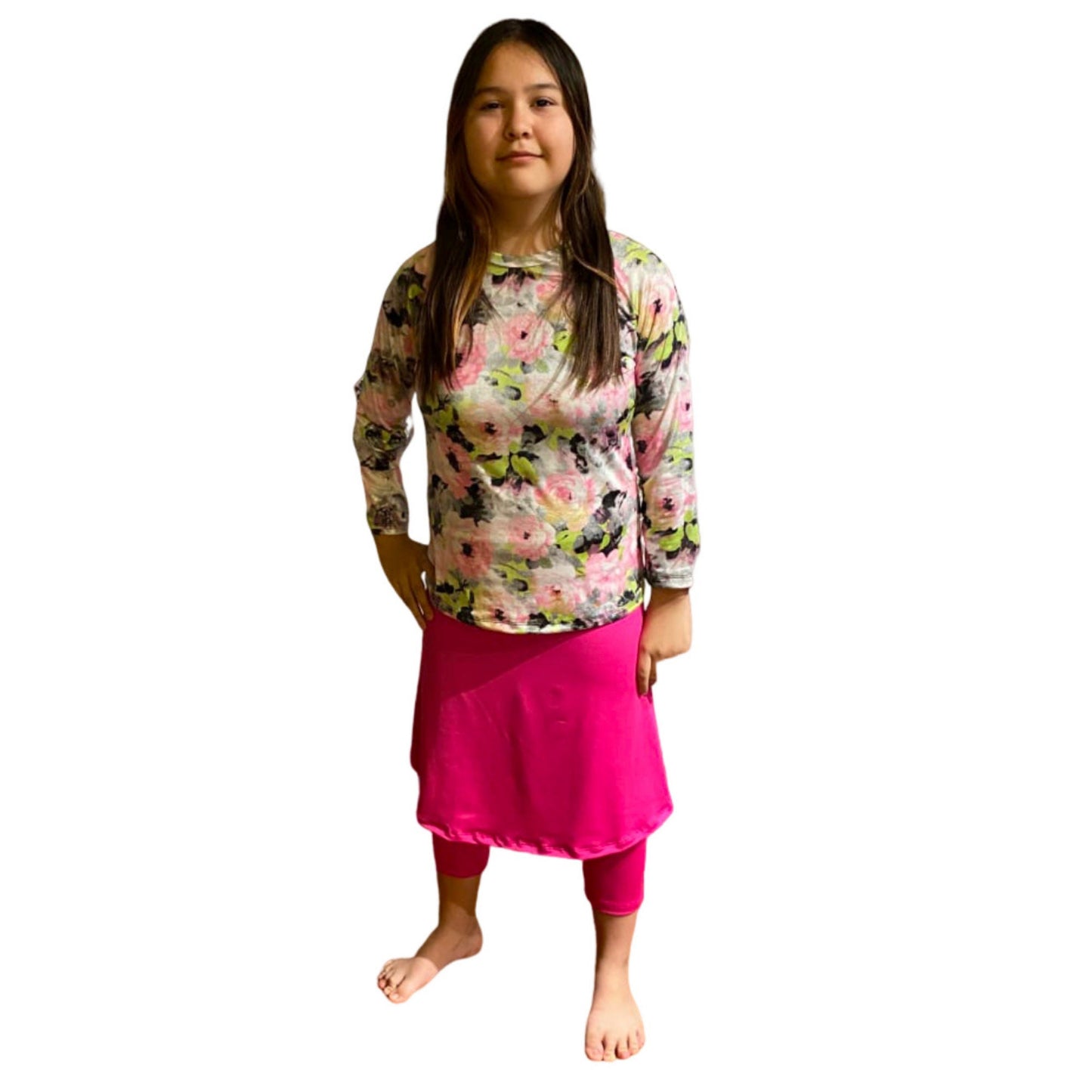 Girls Pants with Attached Skirt, Mini Flared Skirt with Leggings, Butter Soft Skirted Leggings, 2-in-1 skirt leggings, Play Outfit, S-XXL