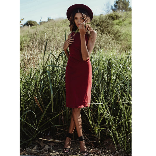 Versatile Tank Dress, Stretch Cotton Bodycon Sleeveless Dress, Midi Dress, Layering Dress, Tznius, Modest Dress, Pumpkin Spice Dress