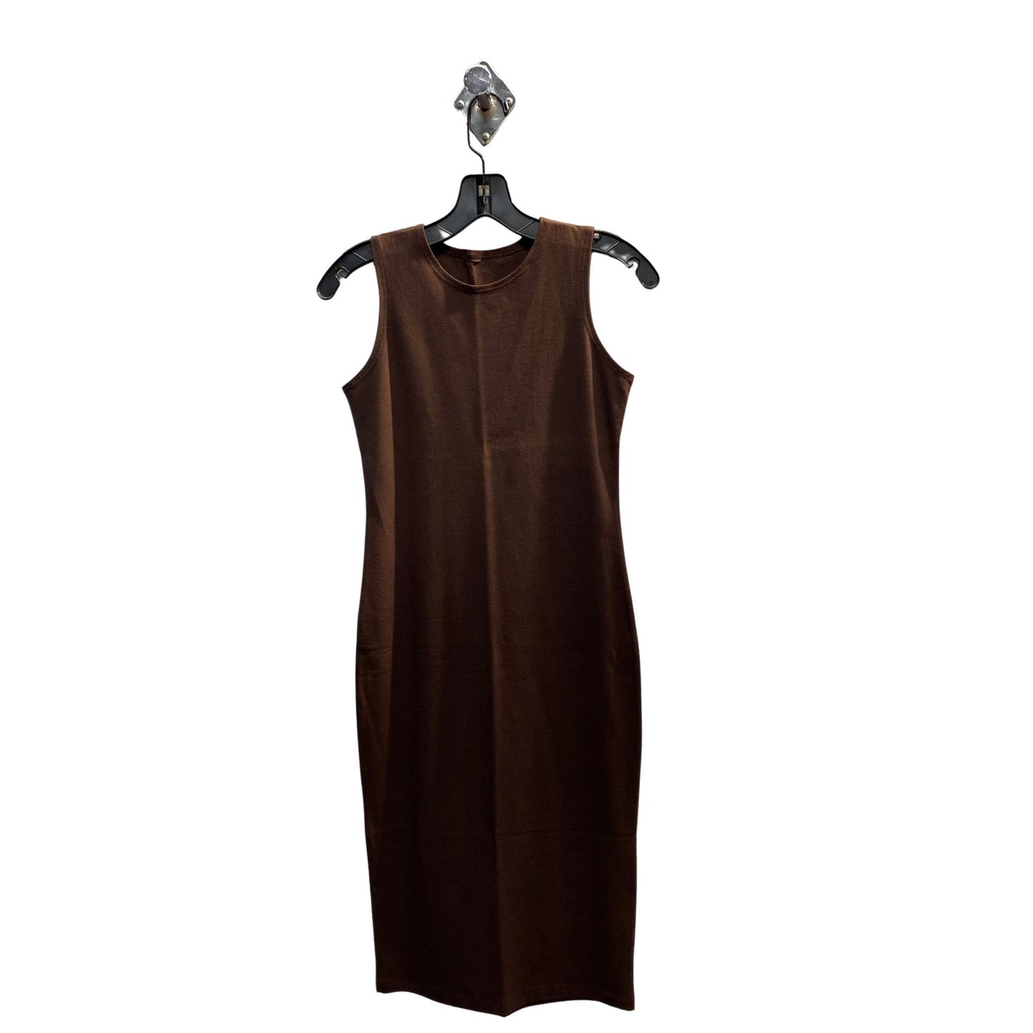 Plus Size Brown Stretch Jersey Sleeveless Dress, Midi Tank Dress, Cocktail Dress, Layering Dress, Tznius, Sheath, Bodycon Dress, Shell Dress