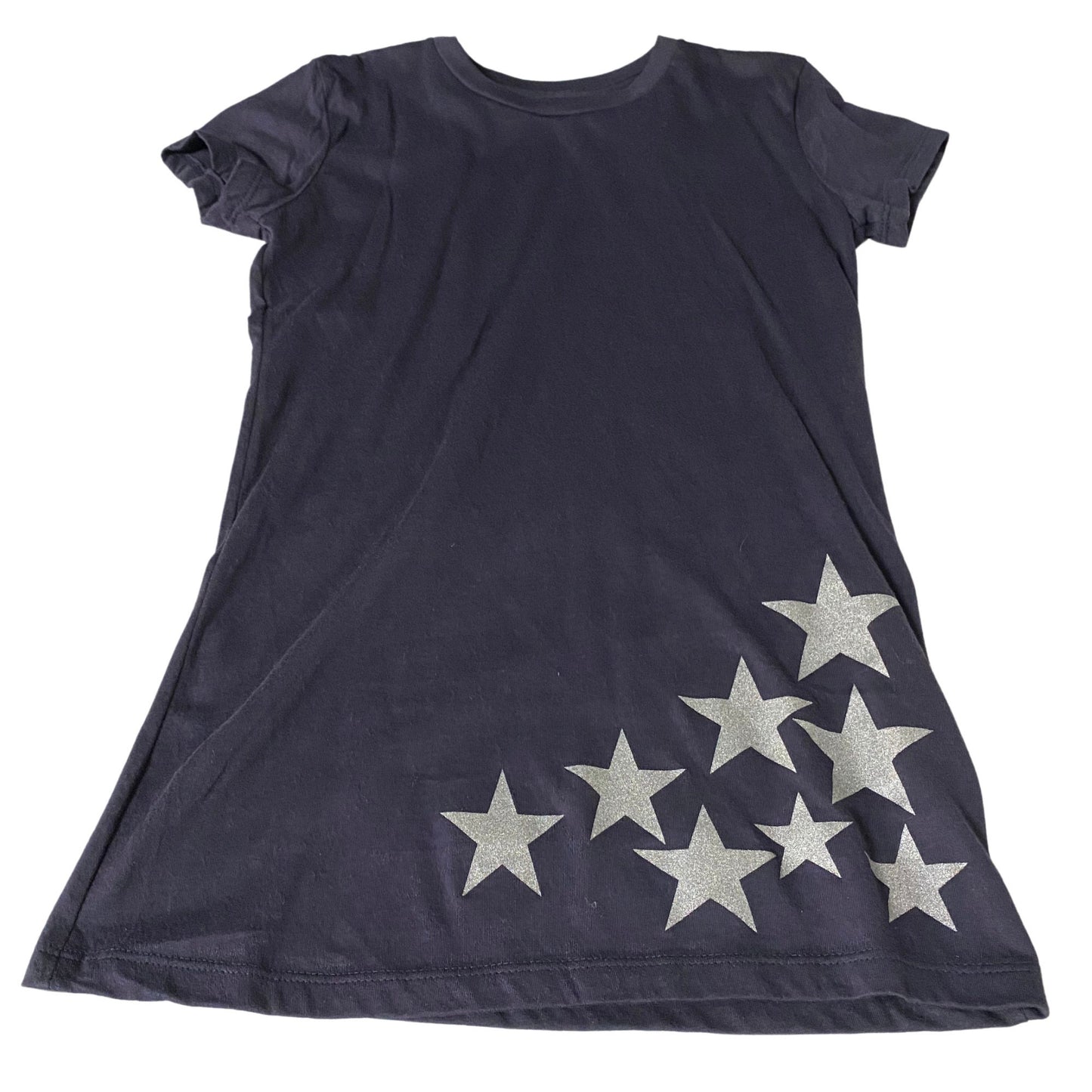 Girls' Tunic Cotton Dress Silver Stars Tunic Dress Oversize Fitted Tee Dress Tshirt Dress Tunic One Size