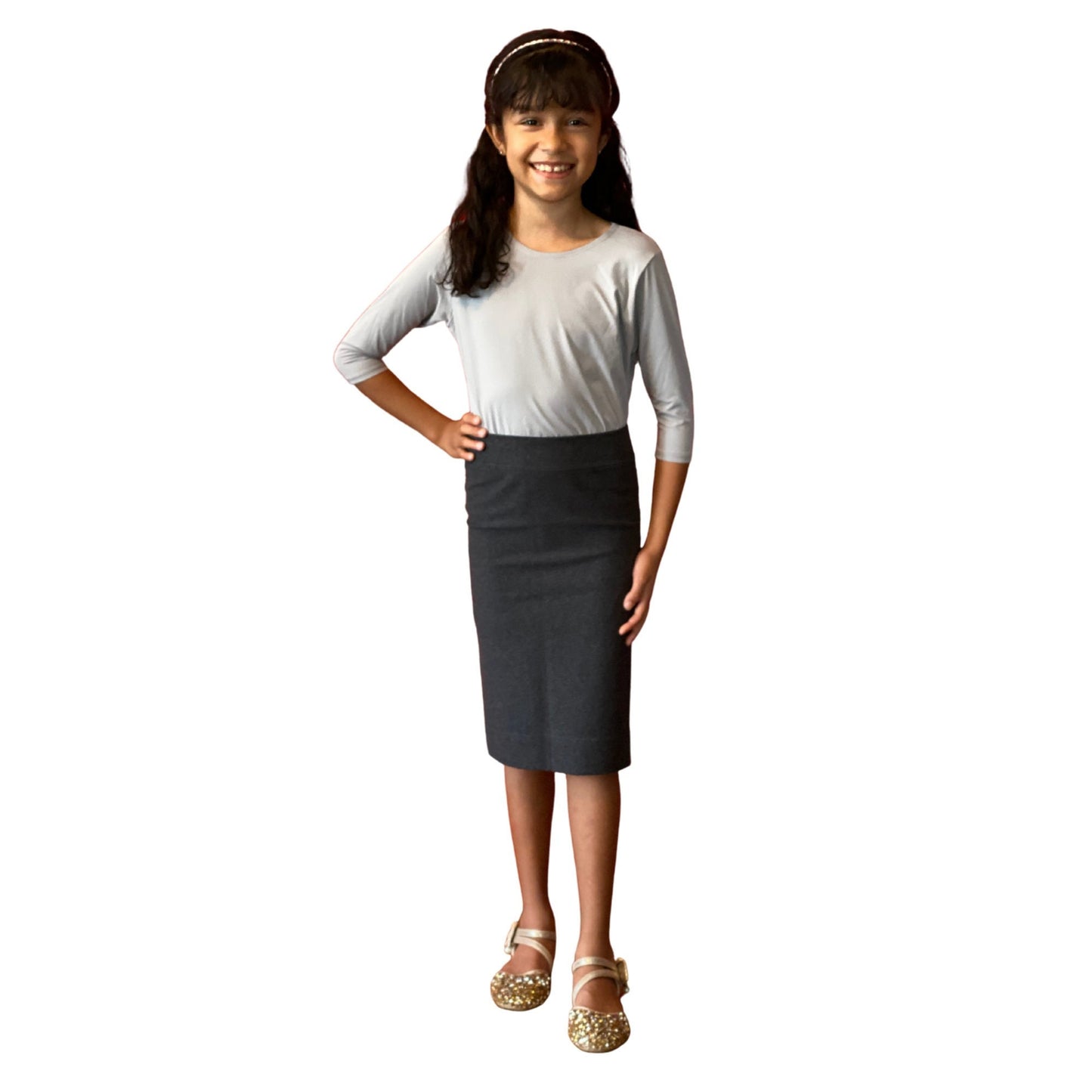 Elementary School Skirt / Modest Skirt / Knee Length Skirt / Dark Grey Skirt for School / School Uniform Skirt / Nice Skirt/ tznius skirt