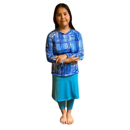 Turquoise skirt with leggings, Girl Modest Swimwear Skirted Leggings, Tzniut Swim skirt, Islamic Swimsuit, Turquoise Beachwear, Size S-XXL