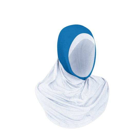 Innovative Hijab, Hijab for Airpods, Hijab for Glasses, Sports Hijab Athletic Hijab Medical Hijab Al Amira Ninja Instant Hijab White Blue
