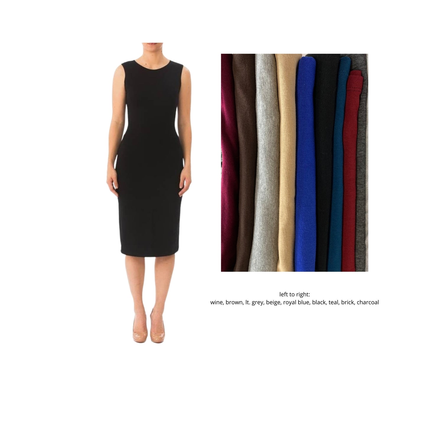 Versatile Tank Dress, Stretch Cotton Bodycon Sleeveless Dress, Midi Dress, Layering Dress, Tznius, Modest Dress, Pumpkin Spice Dress