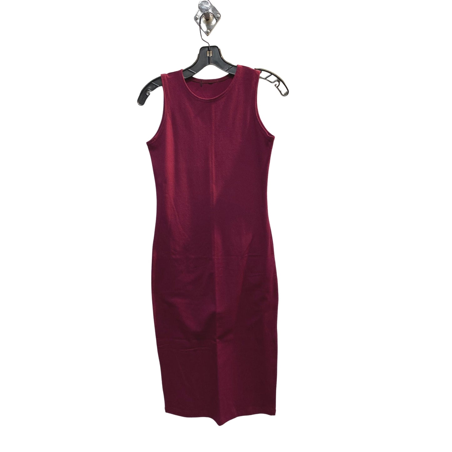 Wine Stretch Cotton Jersey Bodycon Sleeveless Dress, Midi Tank Dress, Cocktail Dress, Layering Dress, Tznius, Sheath, Versatile Tank Dress