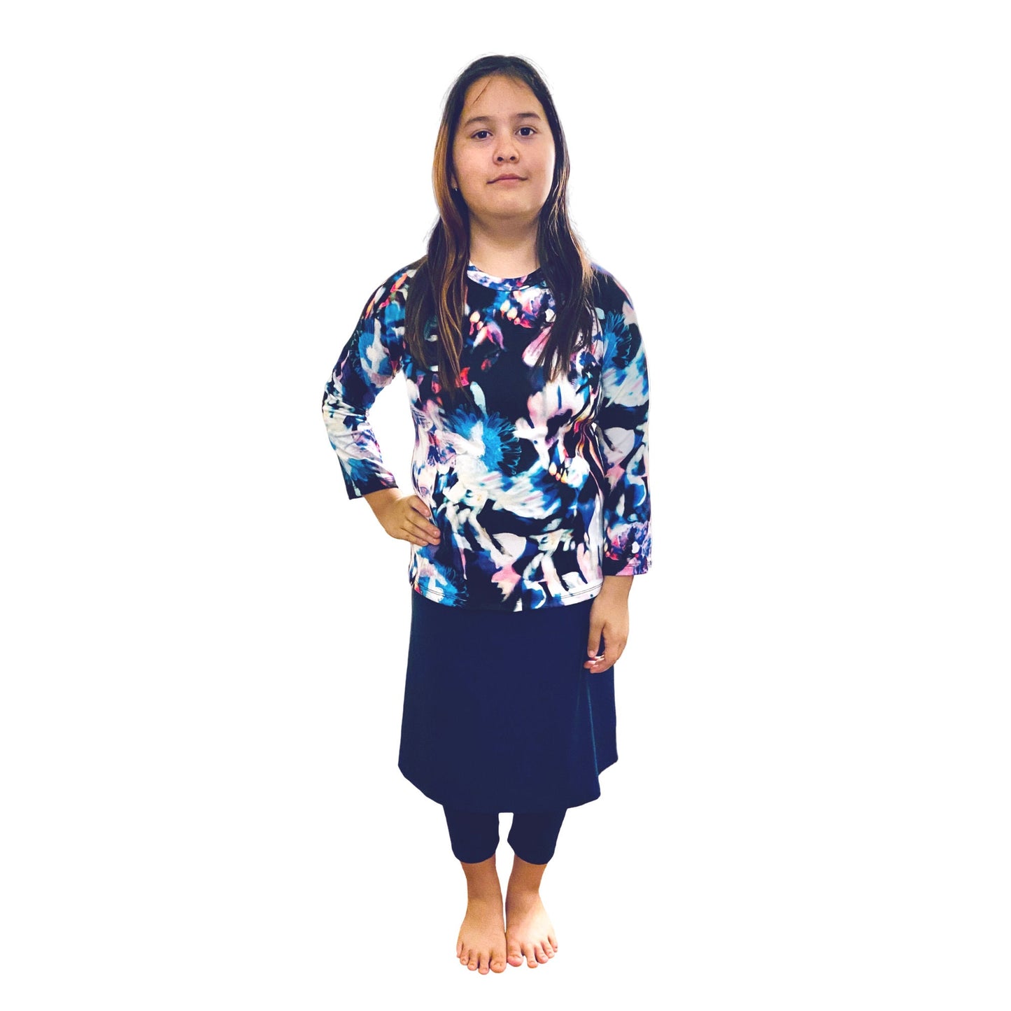 Swim set, Girls Modest Swimwear swim shirt, swim skirt with leggings, Tzniut Swimsuit, Islamic Girls Burkini, Complete Swim Set, Sz S-2X