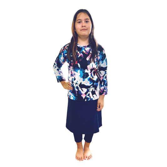 Swim set, Girls Modest Swimwear swim shirt, swim skirt with leggings, Tzniut Swimsuit, Islamic Girls Burkini, Complete Swim Set, Sz S-2X