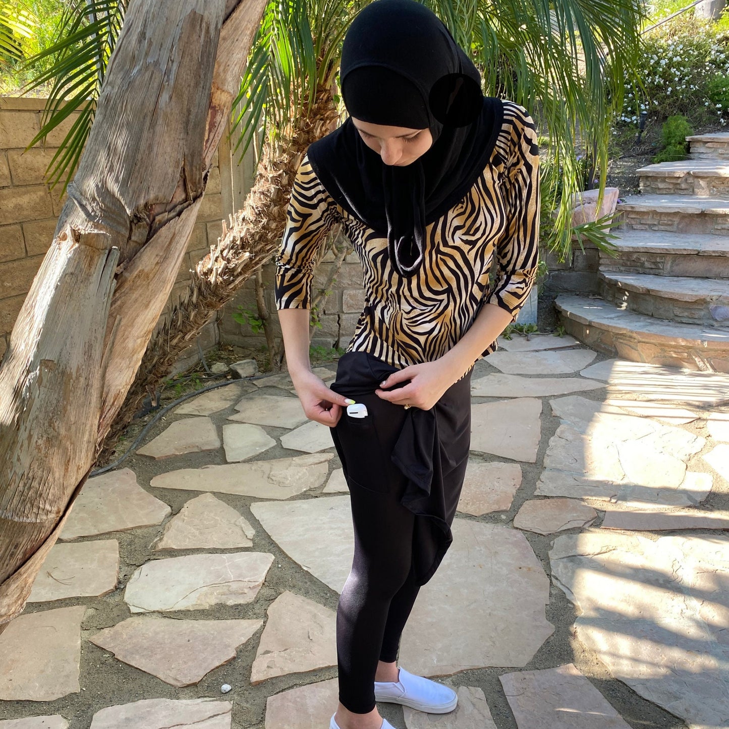 Super Lightweight Extra Long Skirted Leggings Swimwear Modest Swim Skirt with Pockets Muslim Swimwear Burkini, Jewish Swimwear Tznius