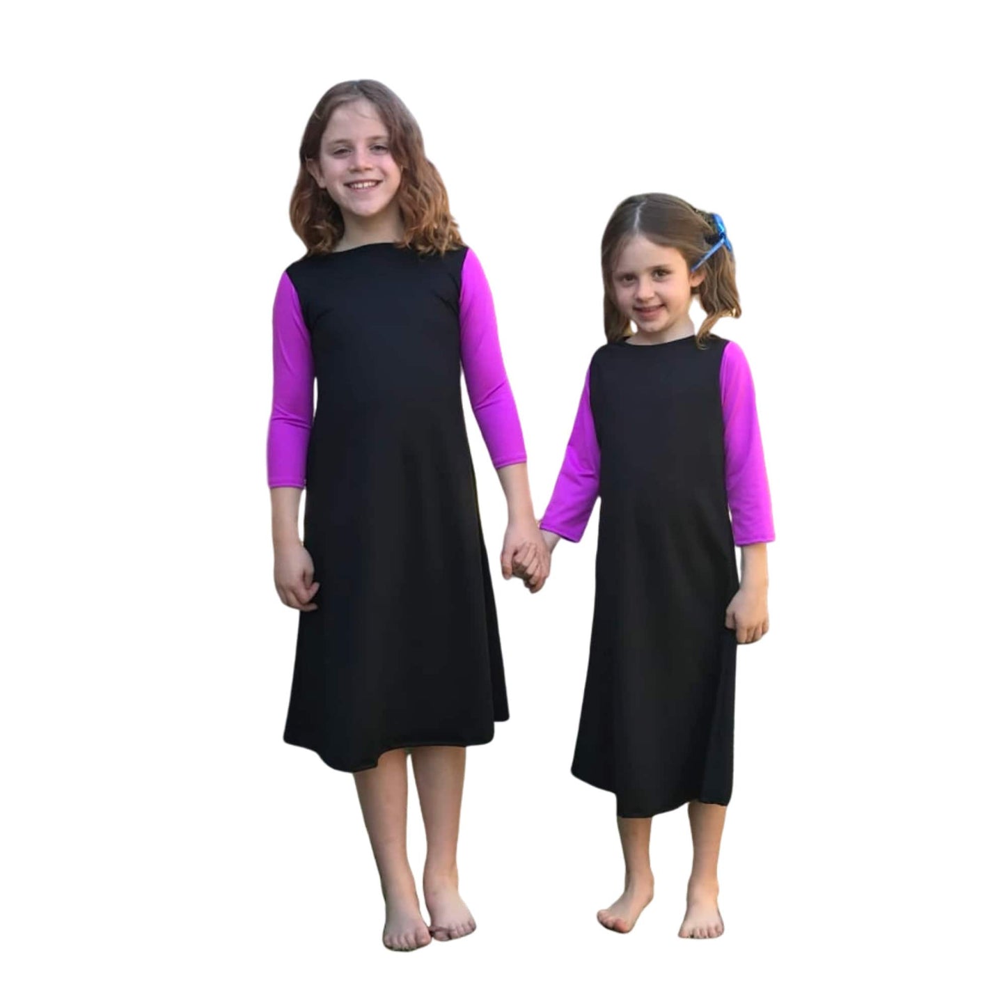 Girls Swim Dress Play Dress Swimwear Kids Swimsuit Full Cover Sun Protection Play Clothes Camp Clothes Tzniut for Play Exercise