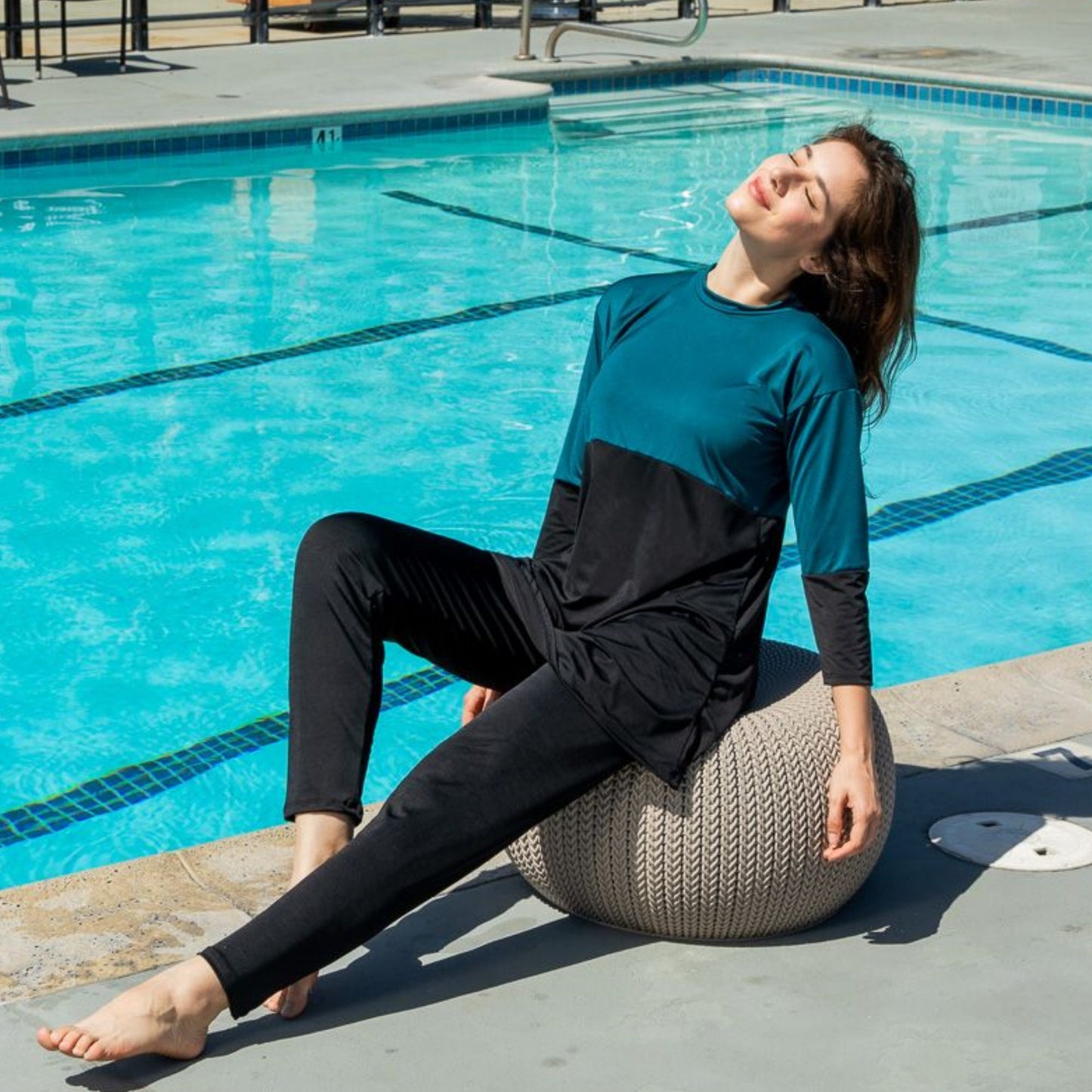 Fully Covered 2 Pieces Burkini, Plus Size Swim, Modest Swimwear, USA made Swimwear, Tznius Swimwear, Small-3XL! Muslim Swimwear True to Size