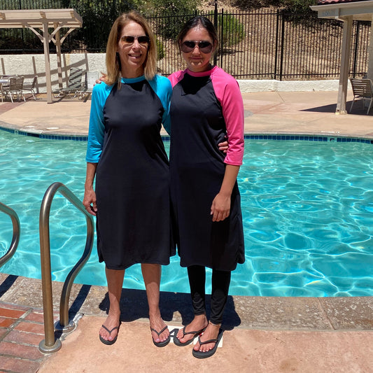 swim dress with leggings