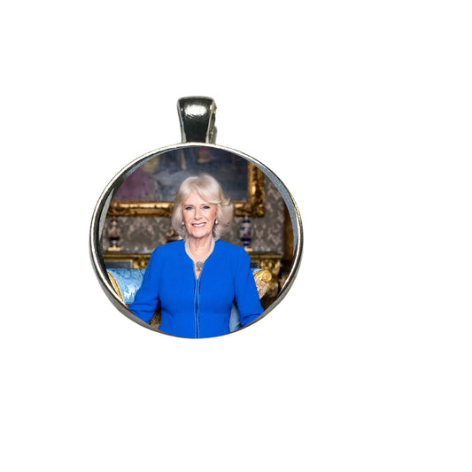 King Charles Coronation Pendant, Queen Consort Charm, Queen Camilla Memorabilia, Coronation Gift, King Charm, Charles Camilla Jewelry