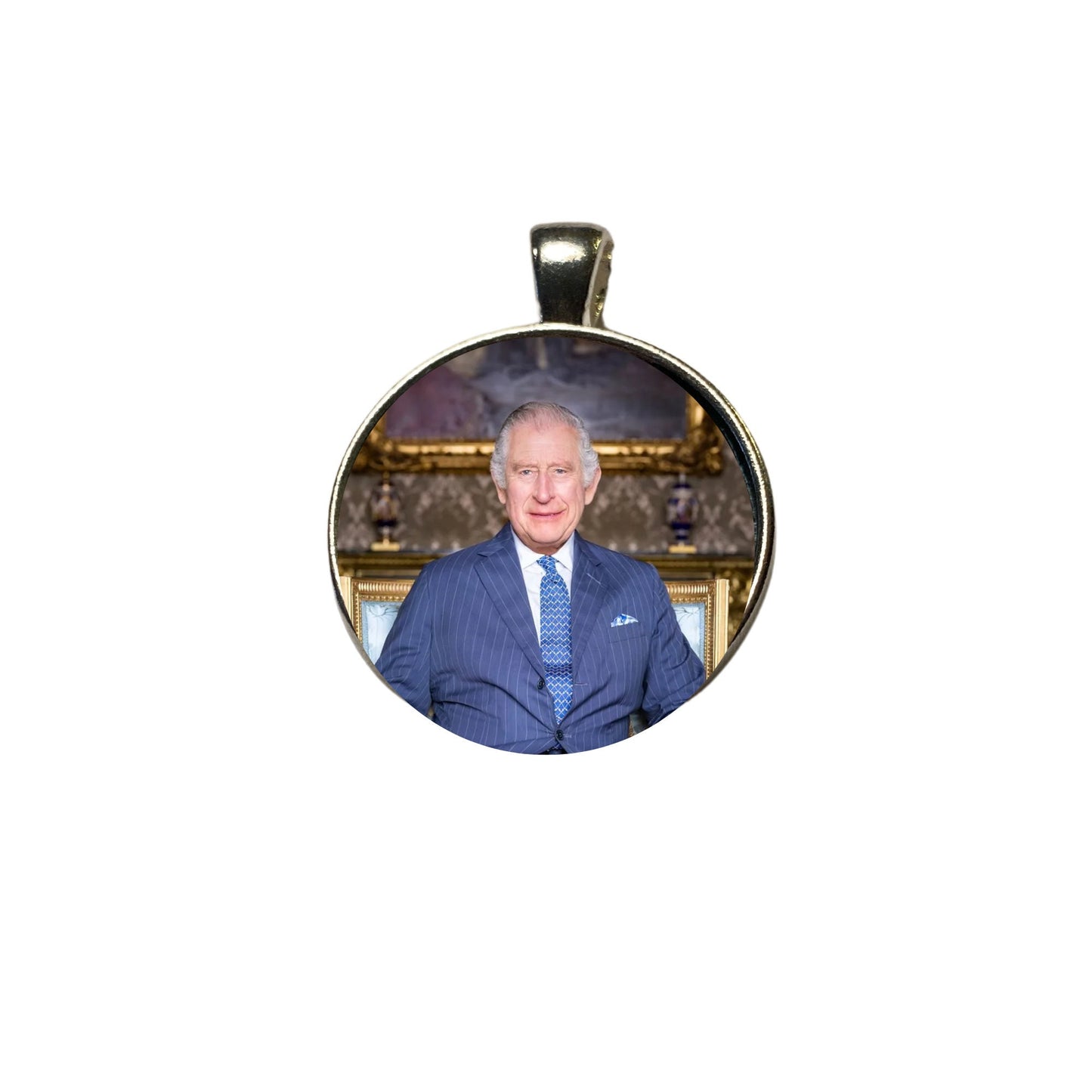 King Charles Coronation Pendant, Queen Consort Charm, Queen Camilla Memorabilia, Coronation Gift, King Charm, Charles Camilla Jewelry