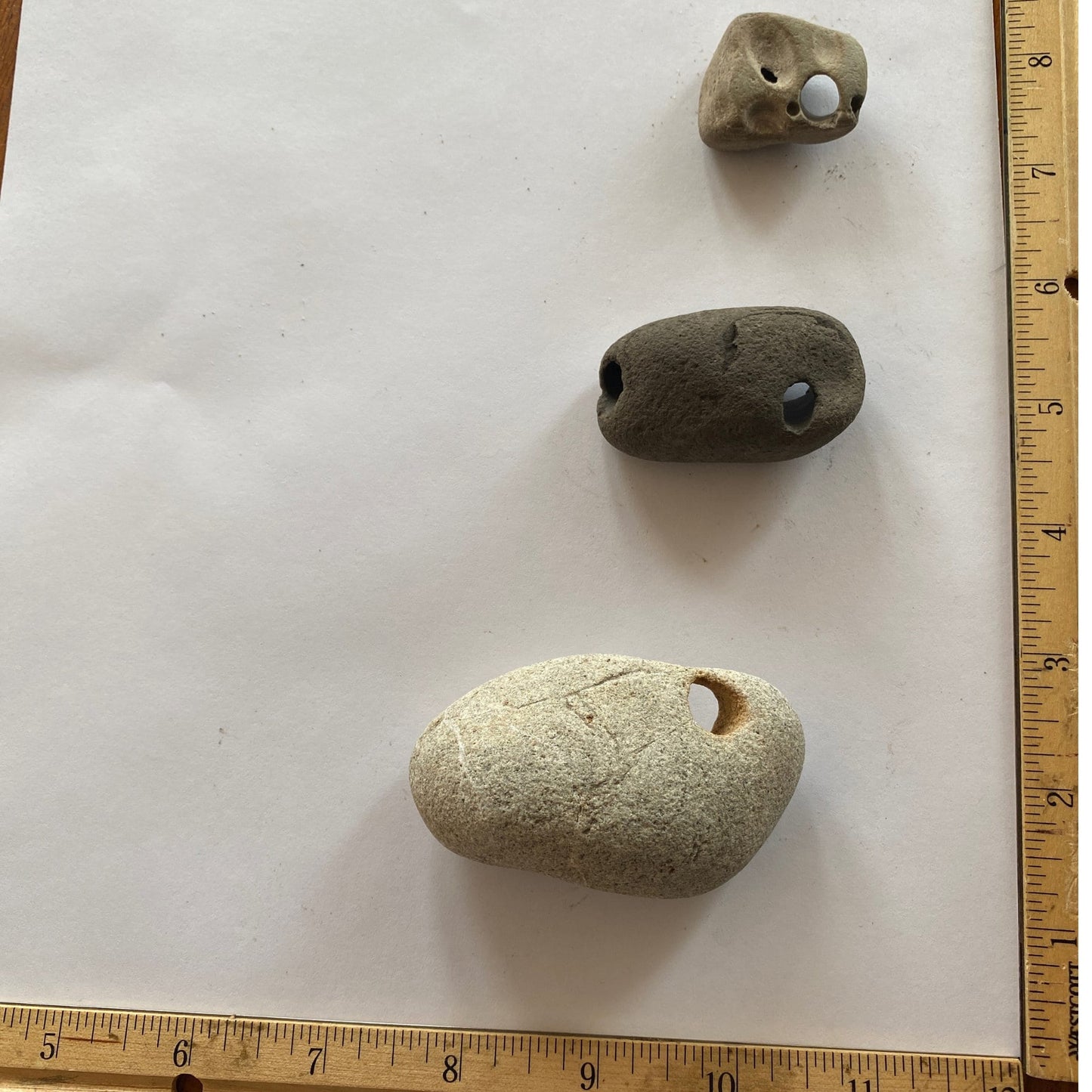 Natural Hag Stones, Holey Stone, Beach Stone, Odin Stone, Celtic Stone, Witches Stones, Fairy Stone, Lot of 3, Pacific Ocean, FREE SHIPPING