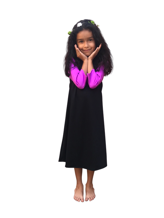 modest girls swimwear purple