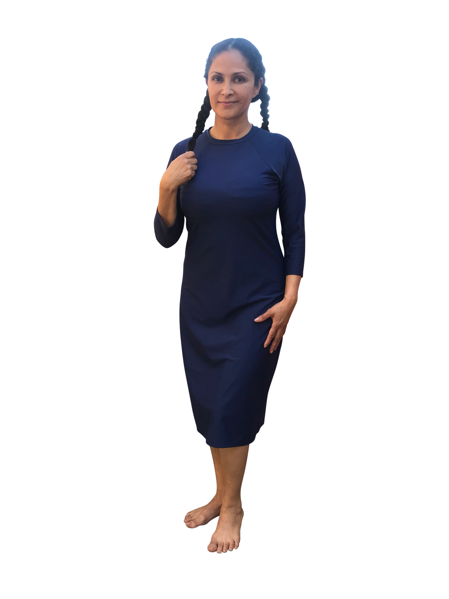 Modest swim dress blue
