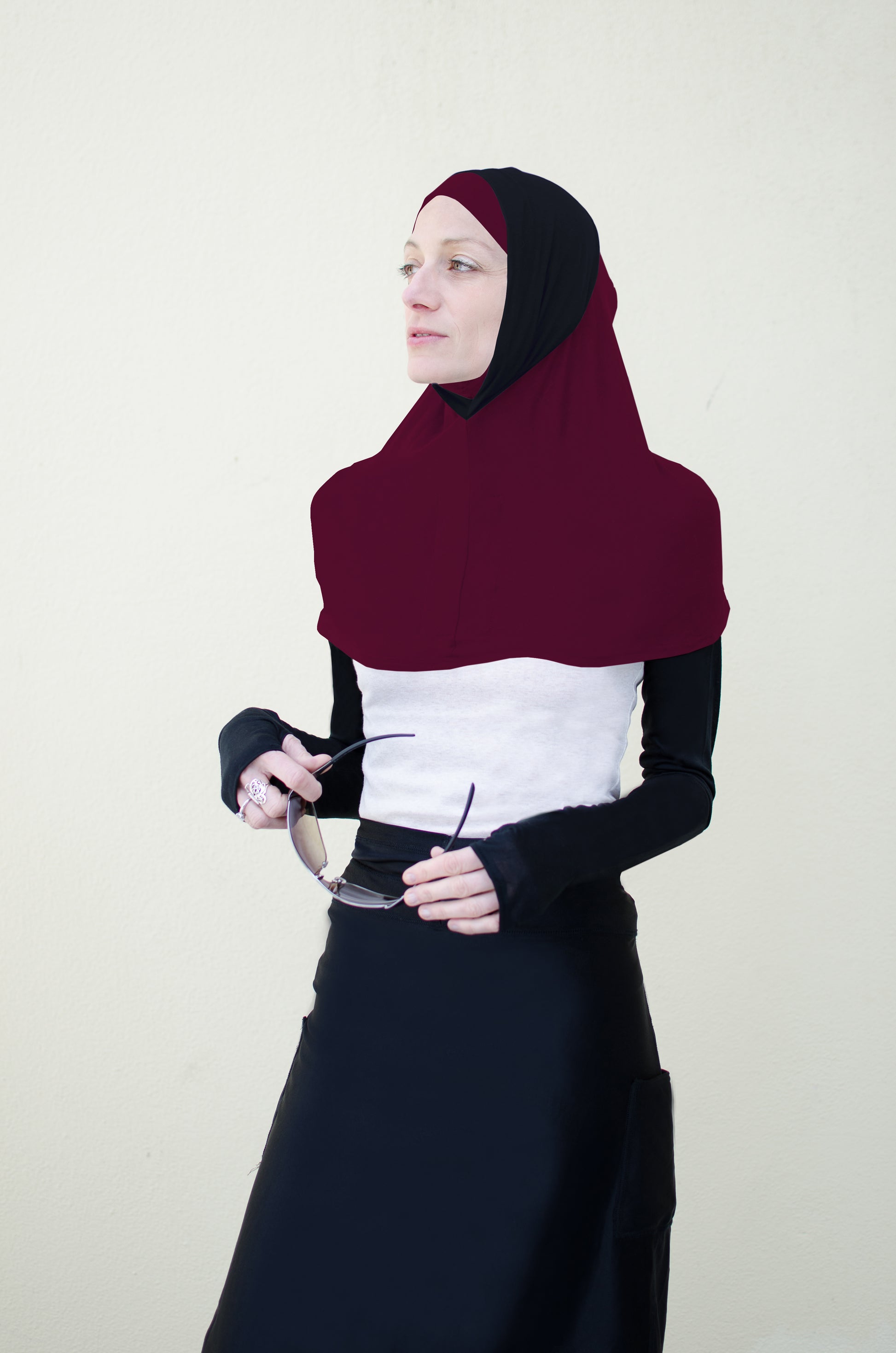 Hi Tech Performance Hijab (Maroon with Black)