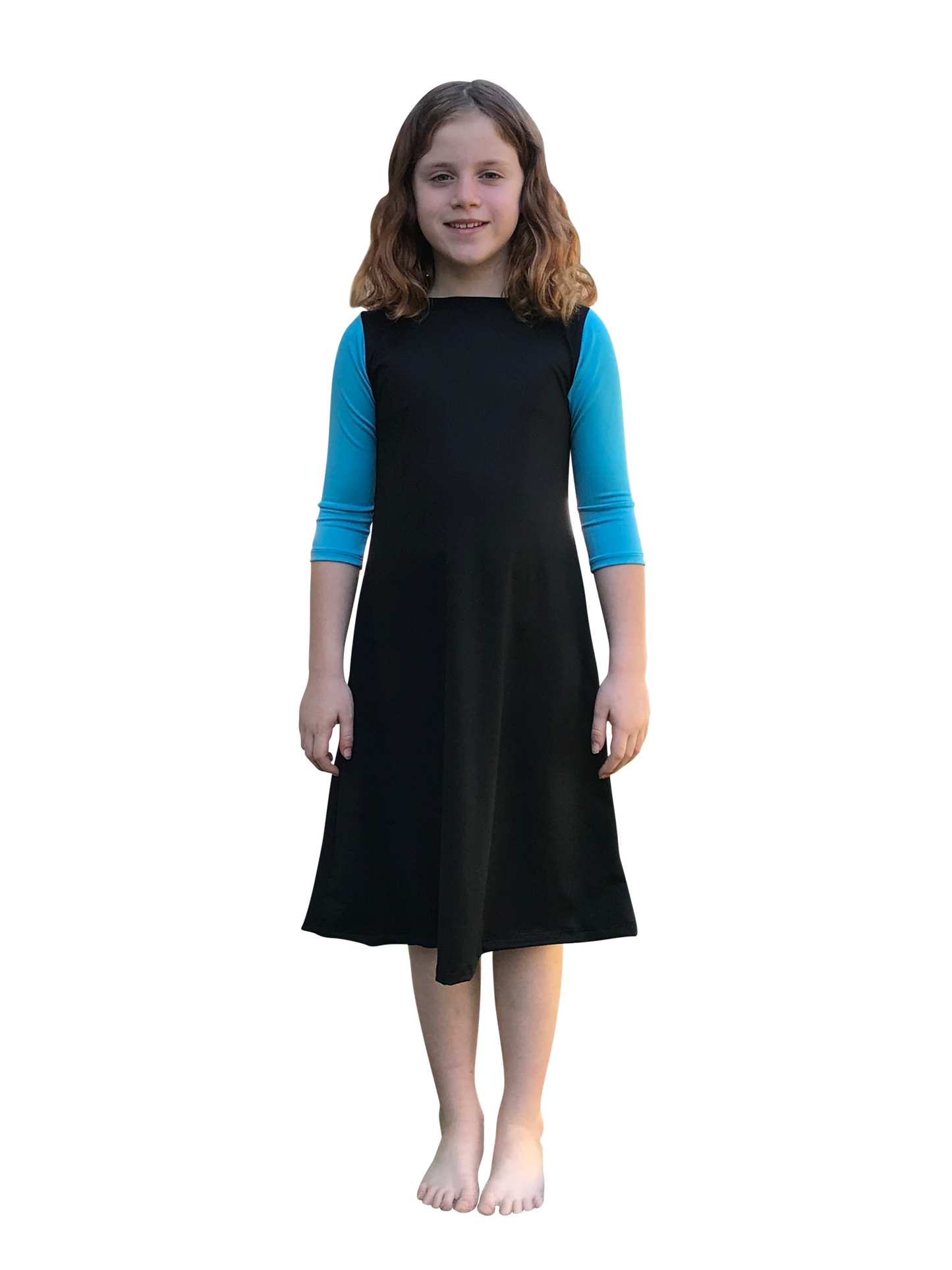 modest swim dress for girls turquois