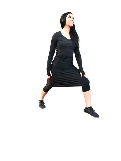 Knee-Length Athletic Performance Skirt (Black) – MODEFYwear